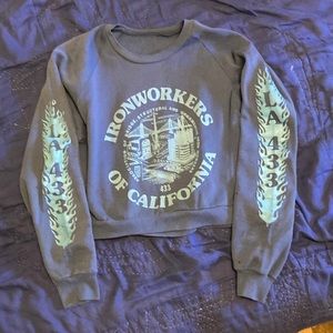 Vintage ironworkers of California union crewneck sweatshirt, graphic screenprint